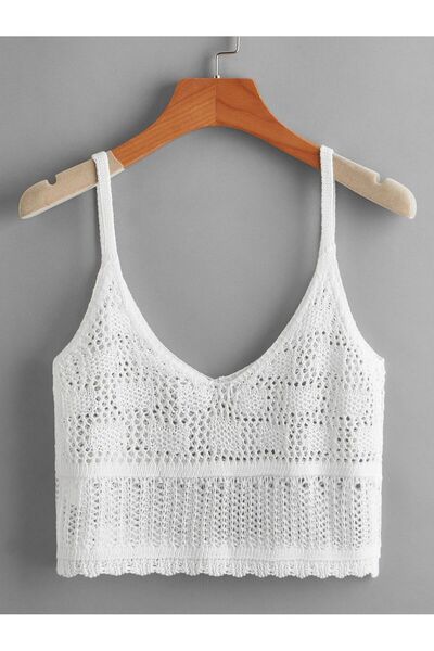YUGA KNİTTİNG Γυναικεία μπλούζα πλεκτή με ανοιχτό λουράκι