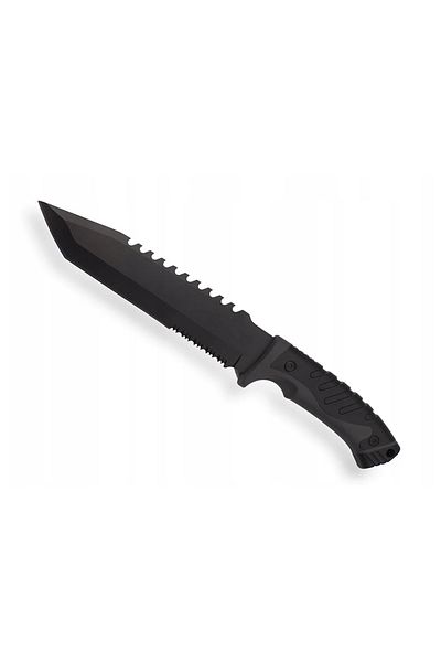 Foxter Cutit tactic militar si de vanatoare, 33 cm, maner ergonomic, husa lama, negru