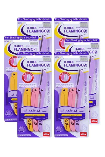 Flamingo مجموعة شفرات حلاقة فيذر فلامنغو (6 قطع)