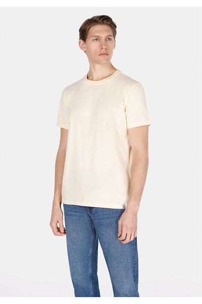 Colin's Regular Fit Round Neck Plain Men's Yellow Short Sleeve T-Shirt