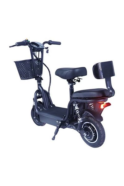 Limodo Electric Kick scooter black for Adults with Front Basket, Double Seats,