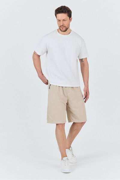 macharel jeans Men's Side Pocket Zippered Elastic Waist Shorts