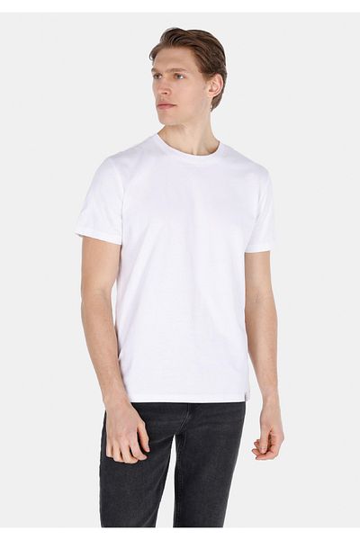 Colin's Regular Fit Round Neck Plain Men's White Short Sleeve T-Shirt