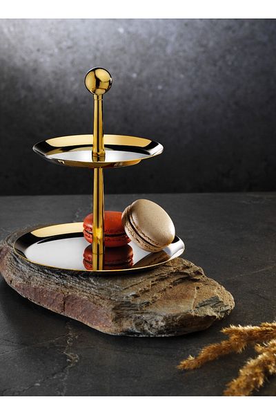 Tiamo Small Storey Presentation Plate (Gold) 18/10 Stainless Steel