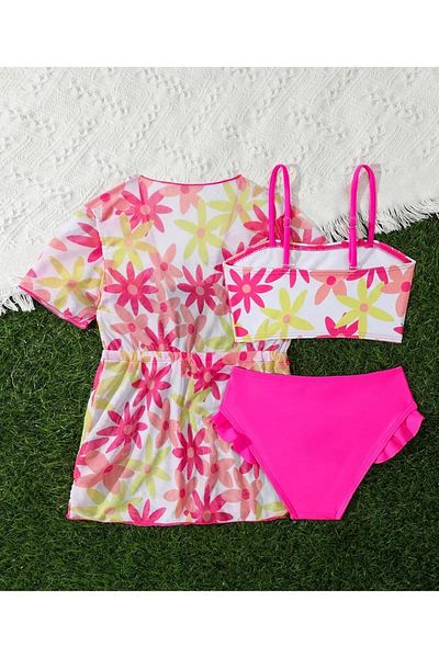 3b kids Swimsuit Bikini Pareo Bustier Set of 3