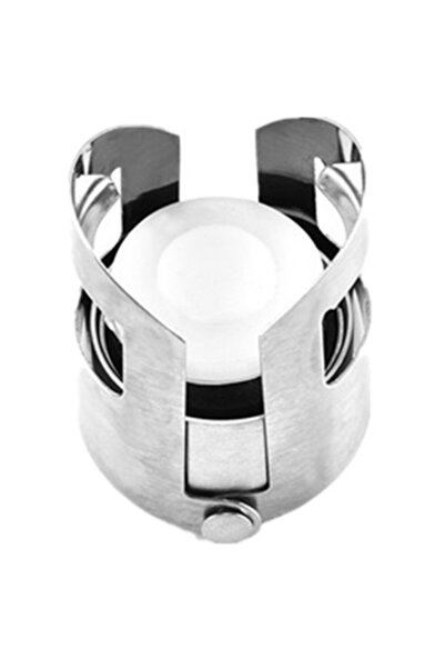 OEM Beverage bottle stopper, steel and plastic, reusable, 5.5 x 3.8 cm, silver