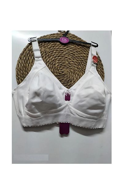 F.K Συσφιγκτικό Six Wide Elastic Wirefree C Cup σουτιέν - 7045 - Λευκό
