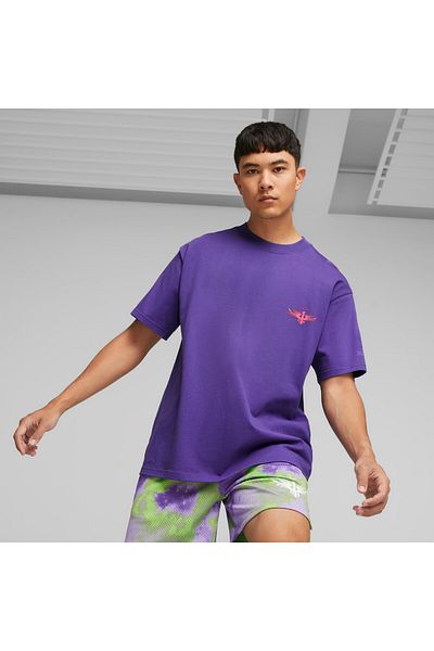 Puma Mens MELO x TOXIC Basketball T-Shirt - Purple