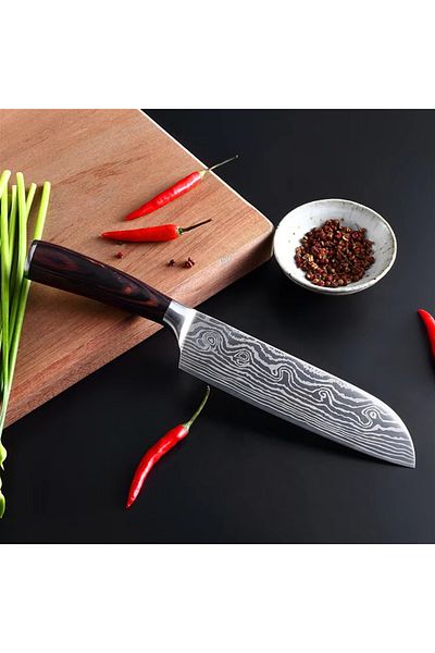 Foxter Chef's knife, universal, sharp, 31 cm, steel and wood, ergonomic handle