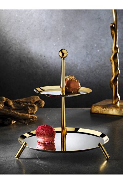 Tiamo Medium Ayaklı Katlı Sunumluk Gold