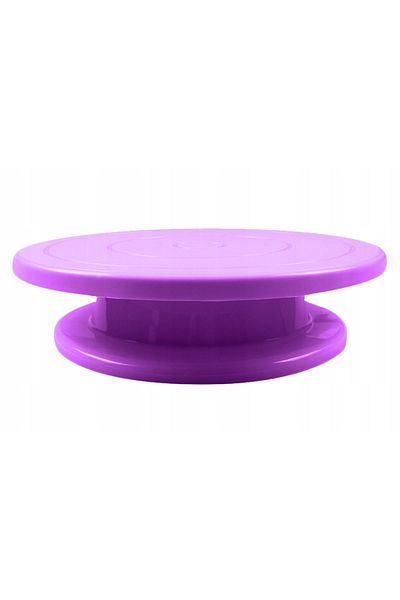 OEM Platou rotativ pentru decorat prajituri si torturi, 27.5 x 7 cm, plastic, violet