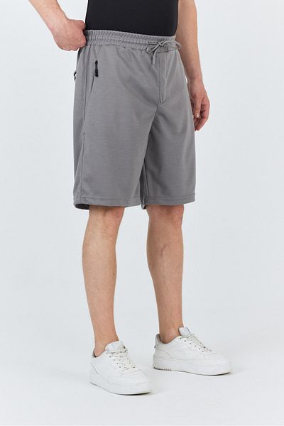 macharel jeans Men's Side Pocket Zippered Elastic Waist Shorts