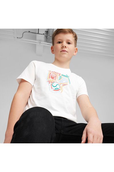 Puma Youth Boys GRAPHICS Year of Sports T-Shirt - White
