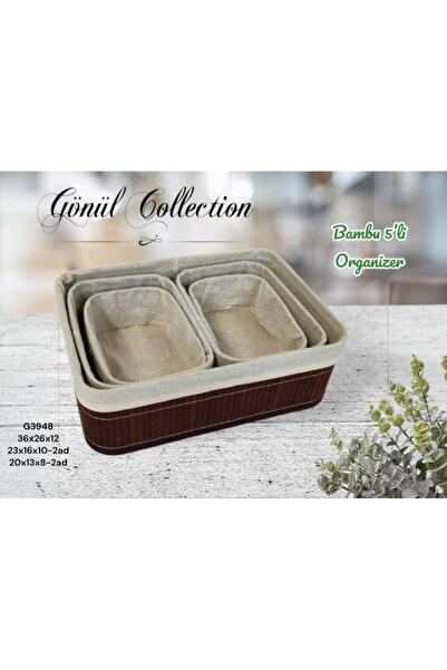 ALBETTO صندوق تخزين متعدد الأغراض مكون من 5 قطع من سلة الخيزران - منظم خزانة ...