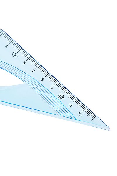 Deli Set Square 12cm 45 Degrees Blue Transparent Deli