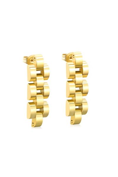 Janset 316L Cord Model Steel Earrings - Dangle Cord Earrings
