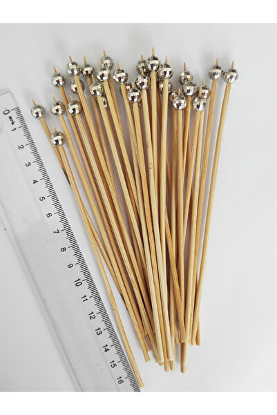 BEYHAN BAYHAN 15 Cm Uzun Kürdan - 30 Adet Dekoratif Küçük Gümüş Disko Topu Bo...