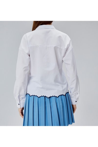 EMMAS CLOTHİNG White Women's Shirt with Embroidery Detail