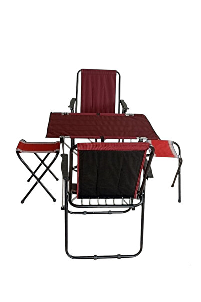 çaymekani Kamp seti (2 katlanır sandalye 1 masa 2 tabure çantalı)