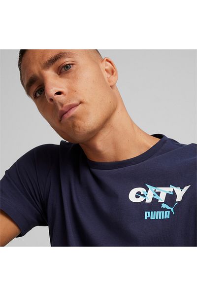 Puma Mens Manchester City Ftblicons T-Shirt - Blue
