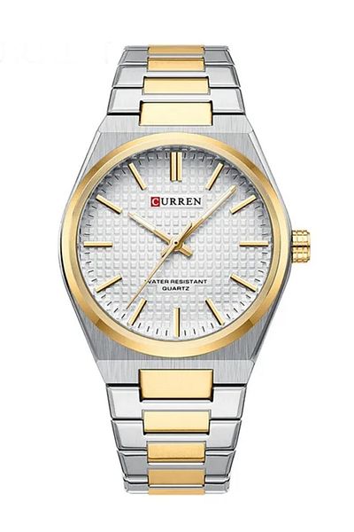 Curren Stainless Steel Elegant Design Dual Tone Analog Quartz Wrist Watch For Men 8439 Silver/Gold (