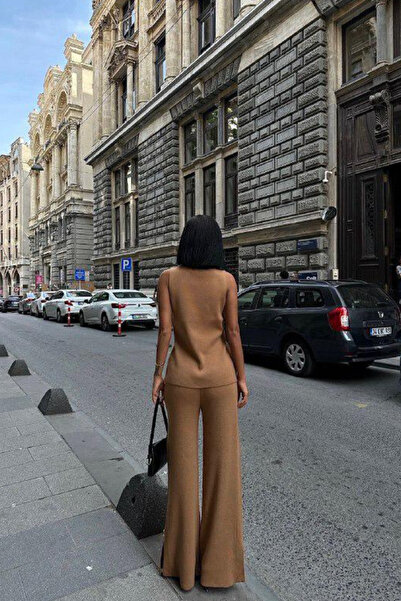 Voila Set dama doua piese tricot, vesta si pantaloni lungi