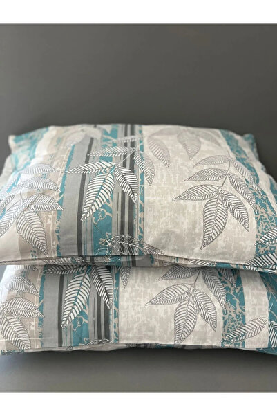 mihriban 2 كيس مخدة منقوشة بالزهور باللون الفيروزي مقاس 50x70 سم