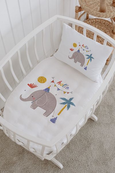 Messido Cotton Satin Printed Patterned Mother's Side Set 60X100 cm - Msd-201