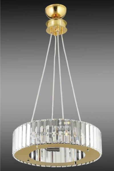 İstanbul Avize Lüx Elmas 37 Cm Gold Lüx Kristal Taşlı Avize