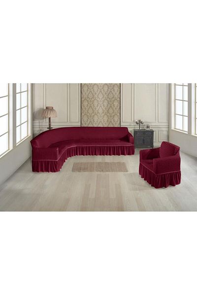 Stylish Home HUSE CREPONATE PENTRU COLTAR FOTOLIU-BURGUNDY