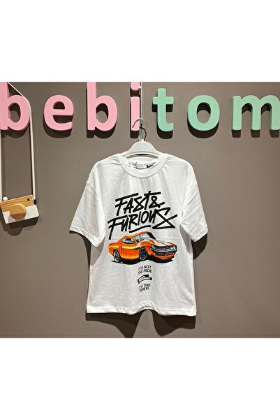 bebitomkids Erkek 5-12 Yaş Arabalı T-Shirt