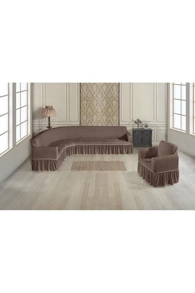 Stylish Home HUSE CREPONATE PENTRU COLTAR FOTOLIU-LIGHT BROWN