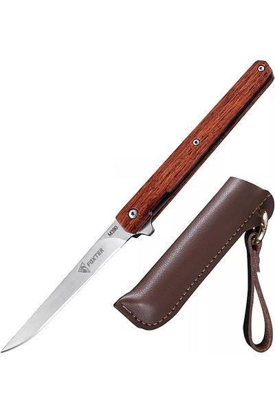 Foxter Cutit de vanatoare tactic, 21.5 cm, metal si lemn, husa