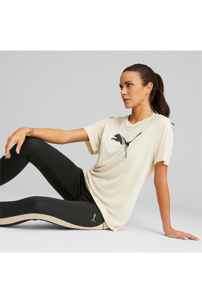 Puma Womens EVOSTRIPE T-Shirt - Beige