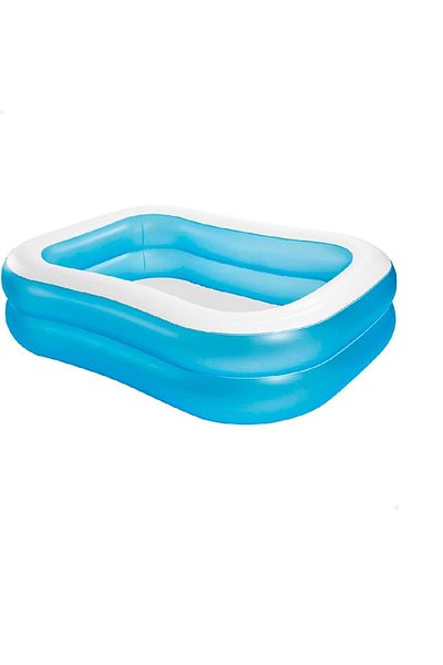 Intex Rectangular Swimming Pool, White Blue, 203 x 152 x 48 cm