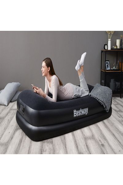 BESTWAY سرير هوائي مزدوج مدمج بمضخة تيار متردد من تريتك، 1.91 متر × 97 سم × 46 سم، 26-67401