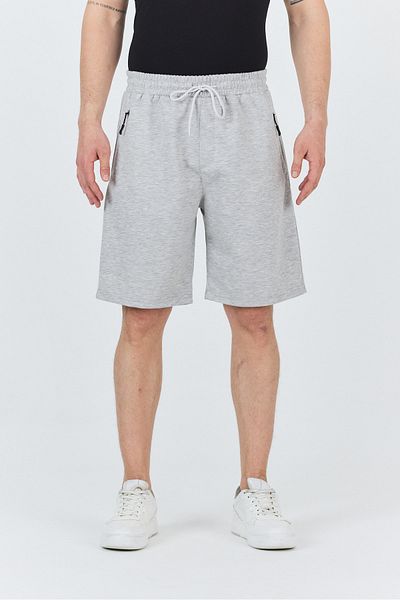 macharel jeans Men's Side Pocket Zippered Elastic Waist Shorts