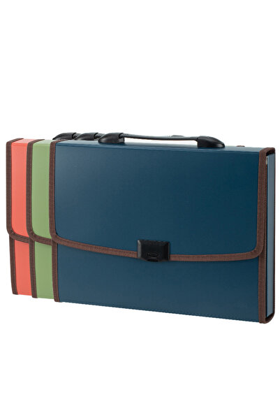 Deli Servietă rigidă din plastic cu mâner, 7 compartimente, Deli