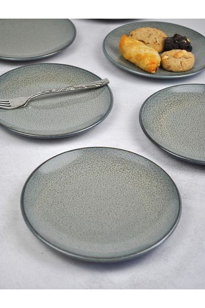 Qualitev 6 Pcs Porcelain 17 cm Mini Dessert Pastry Plate Catering Plate-Valencia