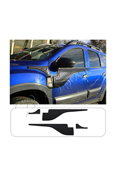 ServetDizaynOto Dacia Duster Uyumlu 2018-2024 Abs Yarasa Yan Kapı Kaplama 4 Parça