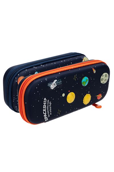 Deli Oval Pencil Case With Compartments Rigid Spaceship Deli