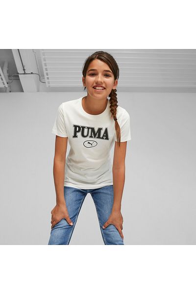Puma Youth Girls SQUAD Graphic T-Shirt - White