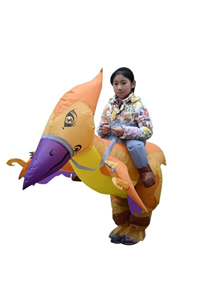 Factory Price - زي ديناصور أندرو القابل للنفخ للأطفال - برتقالي