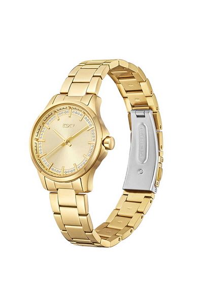 ECSTACY Women's Analog Champagne Dial Watch - E23516-GBGC