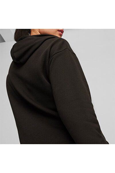 Puma Womens ESS+ Script Hoodie Sweatshirt - Black