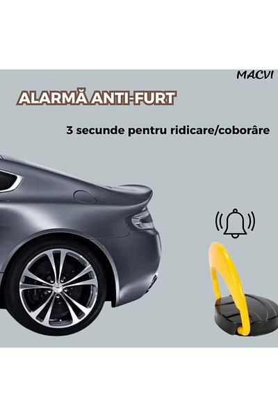 MACVI Macvi® Parking Lock, Remote Control, Electric Actuation, Batteries, Auto Access Protection, Resistant