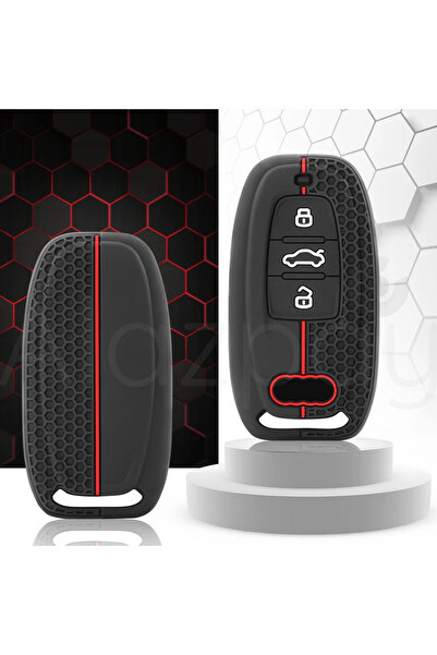 Alazpay Husă pentru chei cu model din silicon pentru Audi A1 A3 A4 A5 A6 A7 A8 Q3 Q5 Q7 S4 S5 S6 S7 S8 R8 TT