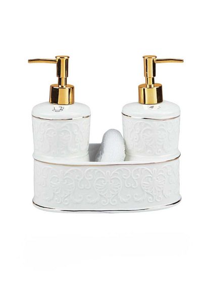 AROW Luxury Porcelain 2 Head Liquid Soap Dispenser Tr4649