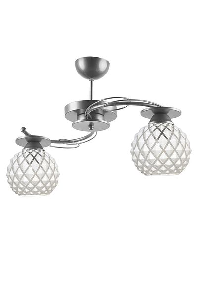 Modavize Goldina Modern Living Room - Kitchen - Bedroom Plofonyer Gray Color Embossed Glass Chandelier