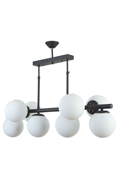 Modavize Salsa Modern 8-Piece Chandelier - Cafe, Kitchen, Living Room Black and White Glass